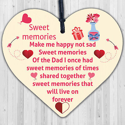 Christmas Tree Grave Memorial Ornament For Dad Wooden Heart Bauble Decoration