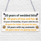 10th Wedding Anniversary Card Gift For Husband Wife Ten Year Anniversary Gift