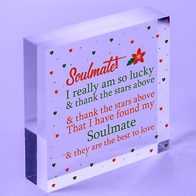 Soulmate Gifts For Him Her Heart Plaque Anniversary Birthday Husband Wife Gift