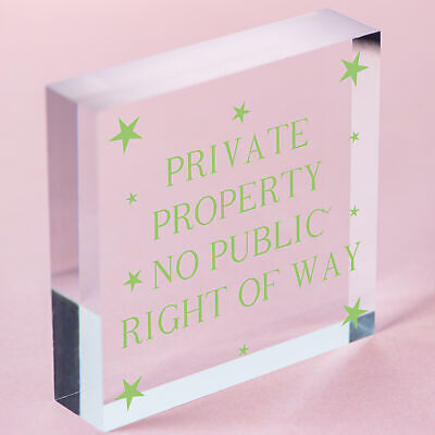 PRIVATE PROPERTY NO PUBLIC RIGHT OF WAY Outdoor Hanging Plaque NO PARKING Sign