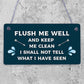 Toilet Flush Me Well Sign Funny Novelty Loo Door Hanging Home Gift Bathroom