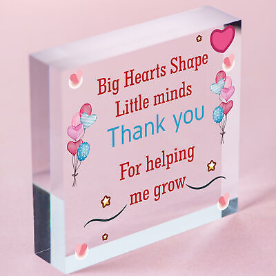 Teacher Leaving Gift Nursery Wooden Heart Plaque Childminder Preschool Thank You