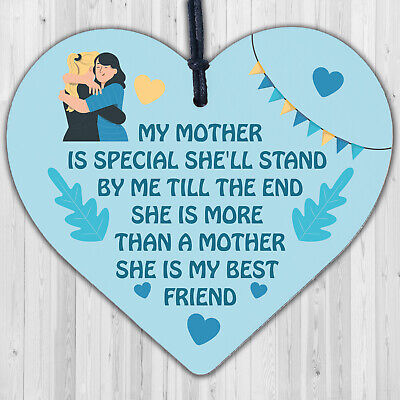 She Is My Bestfriend MUM Hanging Wooden Heart Decoration MOTHER'S DAY Gift