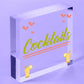 Cocktail Neon Effect Hanging Plaque Home Bar Pub Sign Friendship Man Cave Sign