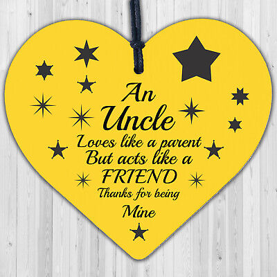 Uncle Friendship Gifts Brother Wooden Heart Sign Birthday Christmas Gift Present