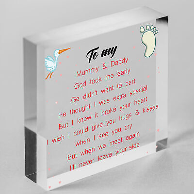 Baby Memorial Gifts Card Wooden Heart Lost Baby Memorial Daughter Son Plaques