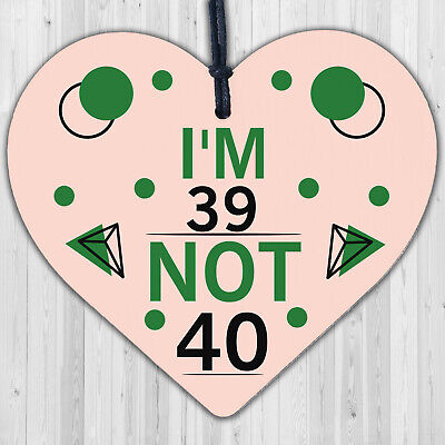 Rude 40th Birthday Decoration Wooden Heart Funny Novelty Gift For Friend Men