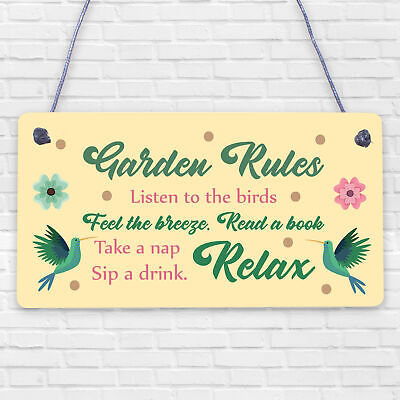 Hanging Garden Rules Sign For Garden Shed Wall Sign Home Decor Garden Plaques