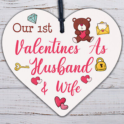 1st Valentines Day As Husband Wife Valentines Day Card For Husband Wife Heart