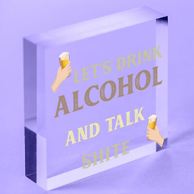 Novelty Funny Alcohol Sign Gin Vodka Beer Gift Friend Man Cave Home Bar Plaque