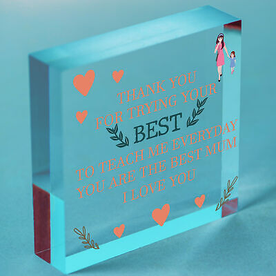 Thank You Gift For Mum Wood Heart Home School Teacher Gift From Daughter Son