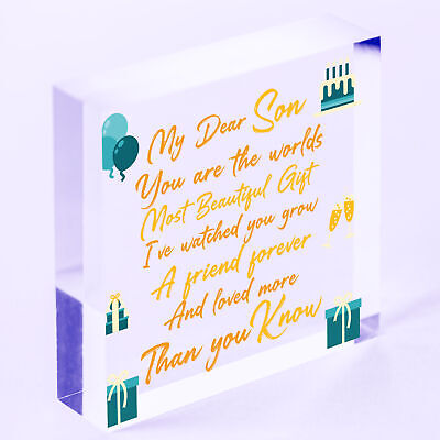 Son Birthday Cards For Men Wood Heart Son Christmas Gift From Mum Dad Thank You