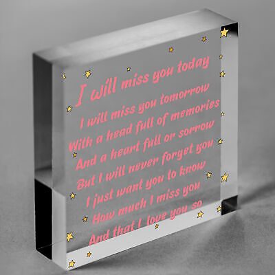 Mum Dad Nan Grandad Friend Heart Memorial Plaque Bereavement Gift In Memory Sign