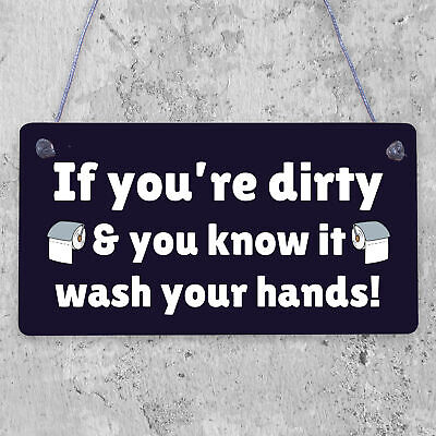 Nautical Wash Your Hands Quirky Bathroom Signs Funny Toilet Door Loo Wall Plaque