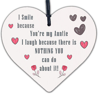 Auntie Gifts For Christmas Aunt Aunty Gifts For Birthday Wooden Heart Plaque