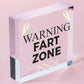 WARNING FART ZONE Funny Man Cave Sign Gaming Gift For Men Him Boys Bedroom Sign