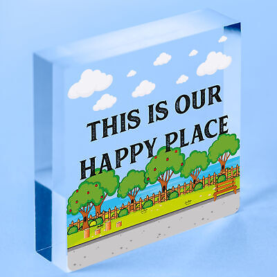 Novelty Garden Signs OUR HAPPY PLACE Summerhouse Signs Garden Shed Signs