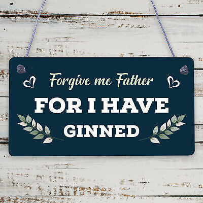 Novelty GIN Plaque Funny Alcohol Sign Home Bar Pub Man Cave Gin & Tonic Gift