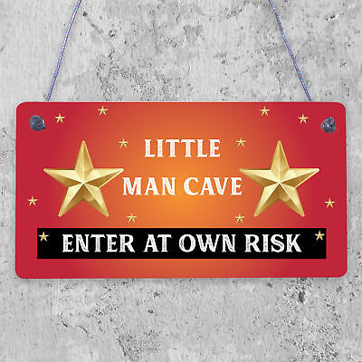 Man Cave Sign Hanging Door Bedroom Wall Plaque Shed Room Son Dad Birthday Gift