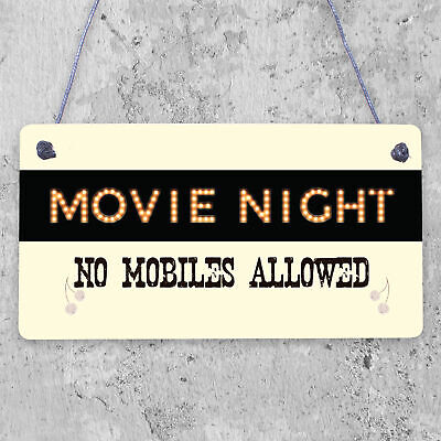 MOVIE NIGHT SIGN Cinema Room Man Cave Plaque Home Decor Keepsake