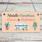 Quirky Greenhouse Sign PERSONALISED Hanging Garden Shed Sign Home Decor