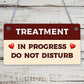 TREATMENT IN PROGRESS Do Not Disturb Shabby Chic Hanging Door Sign Salon Spa