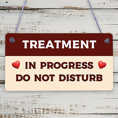 TREATMENT IN PROGRESS Do Not Disturb Shabby Chic Hanging Door Sign Salon Spa