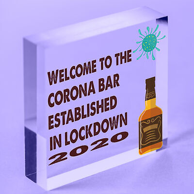 Novelty Corona Bar Sign Funny Quirky Hanging Sign For Home Bar Gifts For Him