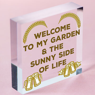 Welcome To My Garden Plaque Outdoor Shed Sign Novelty Chic Decor Friendship Gift