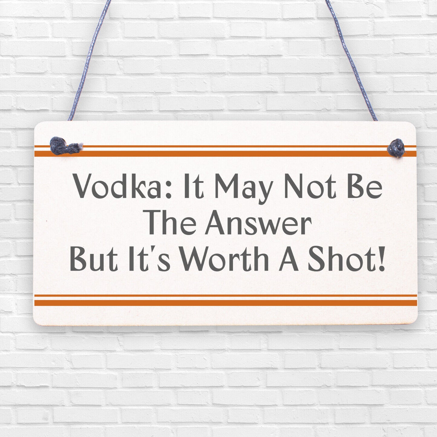 Vodka Worth Shot Funny Alcohol Gift Man Cave Home Bar Hanging Plaque Pub Sign