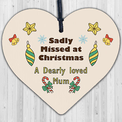 Christmas Memorial Decoration For Mum Mirror Acrylic Heart Tree Decoration Gift