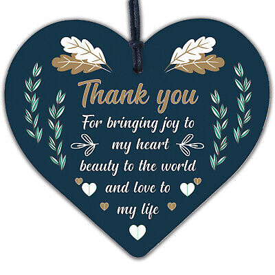 Thank You Gift Wedding Anniversary Wood Heart Gift For Her Husband Wife Friend