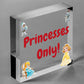 Princesses Only Plaque Door Nursery Bedroom Sign Baby Girl Fairytale Decor Gifts