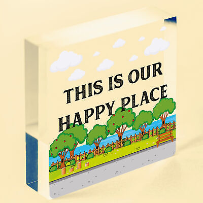 Novelty Garden Signs OUR HAPPY PLACE Summerhouse Signs Garden Shed Signs