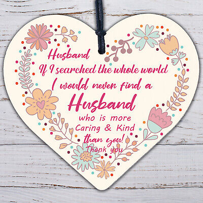 Husband Birthday Gifts From Wife Wood Heart Anniversary Valentines Gift For Him