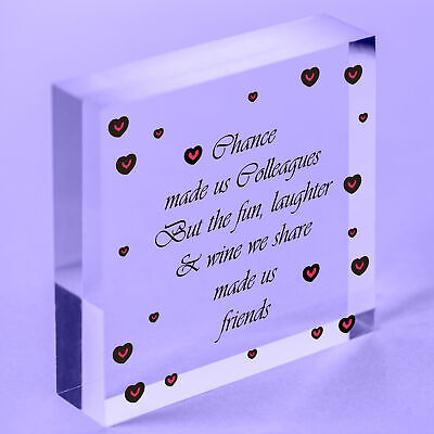 Colleagues Fun, Laughter & Wine Novelty Wooden Heart Leaving Gift Plaque