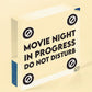 Cinema Room Sign NEON EFFECT Movie Night Dont Disturb Plaque Home Decor Gift