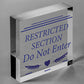 Restricted Section Do Not Enter Wizardry Hanging Plaque Magic Gift Sign