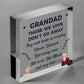 Grandad Christmas Memorial Decoration Wood Heart Memorial Sign Gift For Grandad