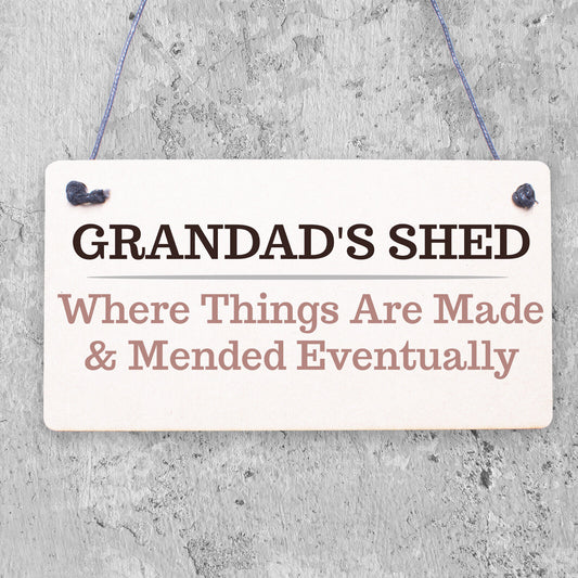 Grandads Shed Wooden Hanging Plaque Novelty Workshop Garage Tool Shed Gift Sign