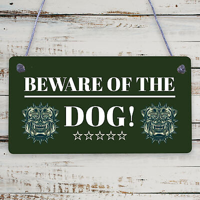 Beware Of The Dog Novelty Wooden Hanging Shabby Chic Plaque Dog Owner Sign Gift