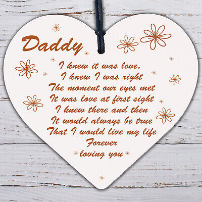 Best Daddy Gifts Wooden Heart Daddy Birthday Card New Daddy Gifts Baby Gift Sign