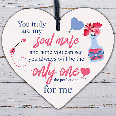 Soulmate Gifts Wood Heart Anniversary Valentines Day Gift Soulmate Birthday Card