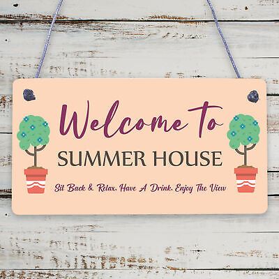 Novelty Summer House Signs Garden Shed Plaques Home Decor Gifts For Him Her