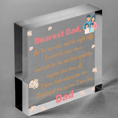 Dad Memorial Plaque Birthday Christmas Tree Decoration Wooden Heart Bauble Gift