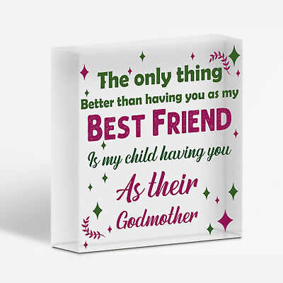 Best Friend Godmother Gifts Wooden Heart Plaque Thank You Friendship Keepsake