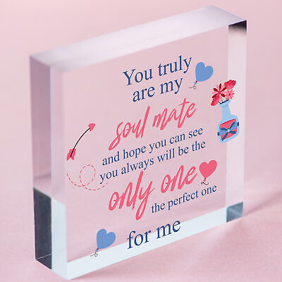 Soulmate Gifts Wood Heart Anniversary Valentines Day Gift Soulmate Birthday Card