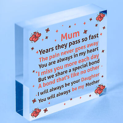 Mum Garden Memorial Gift Wooden Heart Grave Plaque Gifts For Mum In Memory Sign