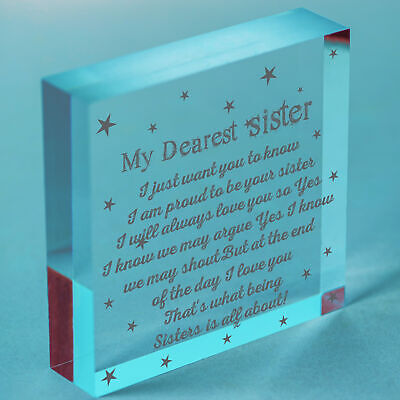 Sister Gift Birthday Gift For Sister Keepsake Poem Wooden Heart Friendship Sign