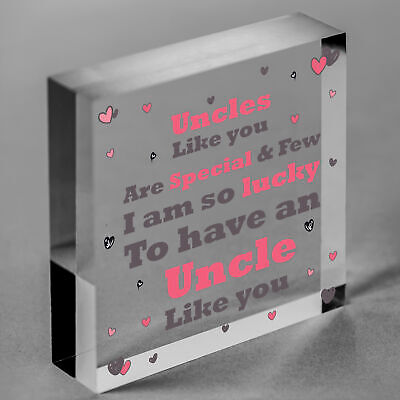 UNCLE Birthday Christmas Gift Wooden Heart Plaque DAD Brother Thank You Gift